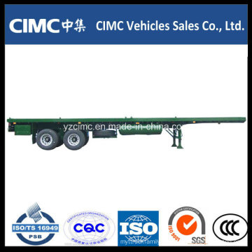 Cimc 40FT 2 Ejes Remolque Plano con Suspensión Bogie